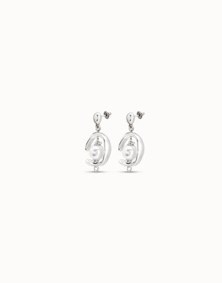 UNOde50 Sterling Silver - Plated Hoop Earrings with Pearl - MMJs Fashion