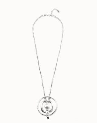UNOde50 Sterling Silver - Plated Long Pendant Necklace with Pearl - MMJs Fashion