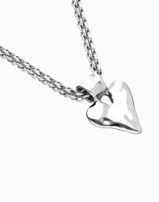 UNOde50 Thick Chain Heart Detail Necklace Silver - MMJs Fashion