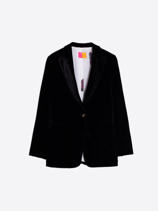 Vilagallo Black Velvet Embroidered Jacket - MMJs Fashion