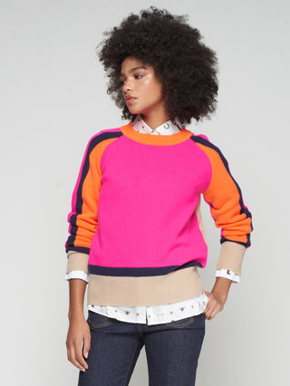 Vilagallo Block Jumper Pink Orange Beige - MMJs Fashion