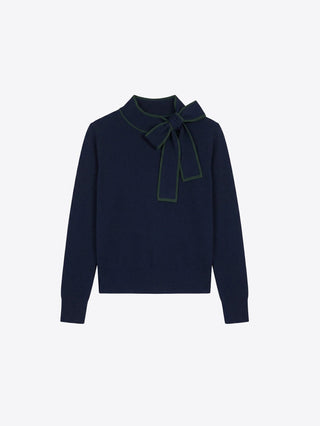 Vilagallo Bow Neck Jumper Green Blue Lazo - MMJs Fashion