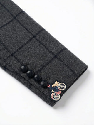 Vilagallo Check Pattern Jacket Grey Helen - MMJs Fashion