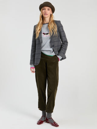 Vilagallo Check Pattern Jacket Grey Helen - MMJs Fashion