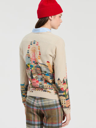 Vilagallo City Print Jumper Beige Multi Jersey Estampado - MMJs Fashion