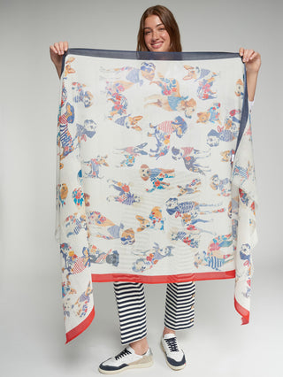 Vilagallo Dog Print Scarf Blue Red White - MMJs Fashion