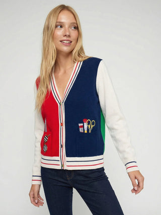 Vilagallo Embroidered Cardigan Red Blue Green Theresa - MMJs Fashion