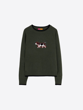 Vilagallo Embroidered Dog Jumper Green - MMJs Fashion