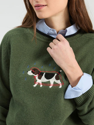 Vilagallo Embroidered Dog Jumper Green - MMJs Fashion