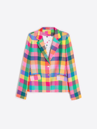 Vilagallo Gingham Check Jacket Multicoloured Natalia - MMJs Fashion