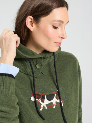 Vilagallo Knitted Hood Hat Green Blue - MMJs Fashion