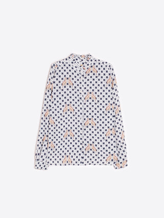 Vilagallo Leopard and Star Print Blouse Blue Andy - MMJs Fashion