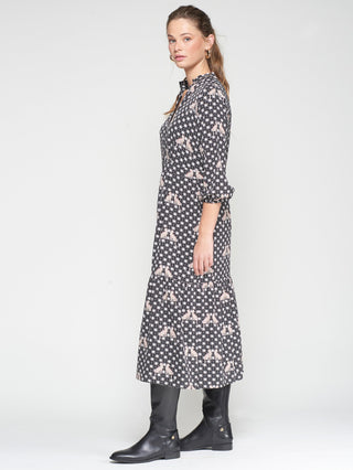 Vilagallo Leopard and Star Print Dress Black Lucile - MMJs Fashion