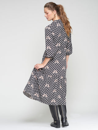 Vilagallo Leopard and Star Print Dress Black Lucile - MMJs Fashion