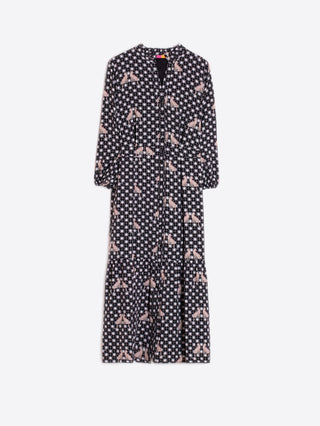 Vilagallo Leopard and Star Print Dress Black Lucile - MMJs Fashion