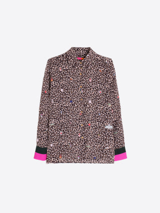 Vilagallo Leopard Print Blouse Tan Mariela - MMJs Fashion
