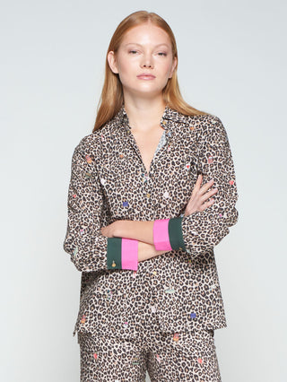 Vilagallo Leopard Print Blouse Tan Mariela - MMJs Fashion