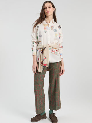 Vilagallo Love Print Blouse Ivory Mariela - MMJs Fashion