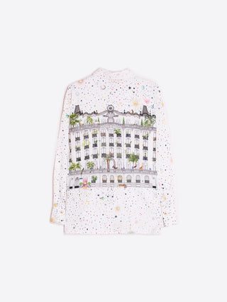 Vilagallo Madrid Print Blouse White Isa - MMJs Fashion