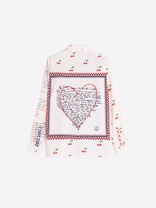Vilagallo Mixed Print Blouse Ivory Blue Red Tea - MMJs Fashion