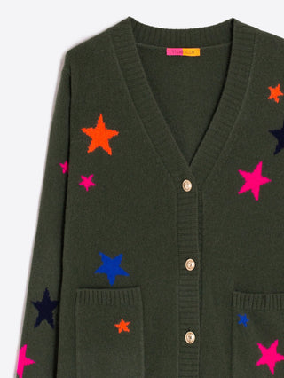 Vilagallo Multicoloured Star Cardigan Green Alina - MMJs Fashion