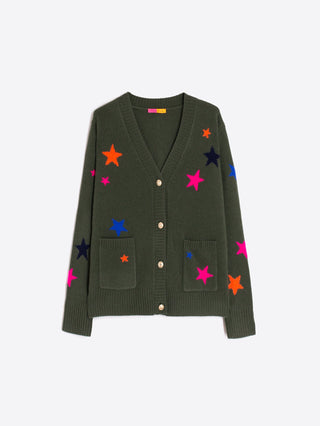 Vilagallo Multicoloured Star Cardigan Green Alina - MMJs Fashion