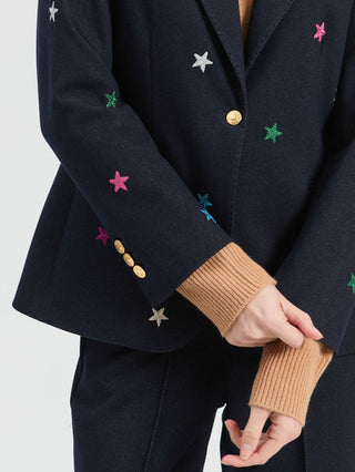Vilagallo Multicoloured Stars Jacket Blue Heather - MMJs Fashion