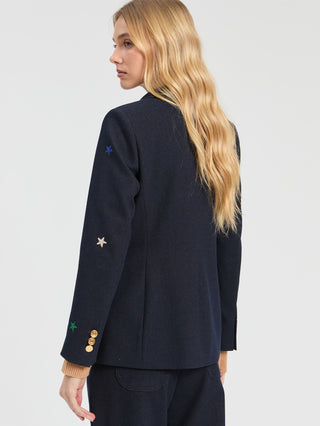 Vilagallo Multicoloured Stars Jacket Blue Heather - MMJs Fashion