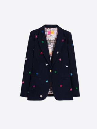 Vilagallo Multicoloured Stars Jacket Blue Heather - MMJs Fashion
