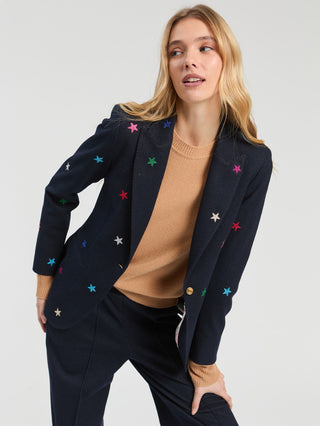 Vilagallo Multicoloured Stars Jacket Blue Heather - MMJs Fashion