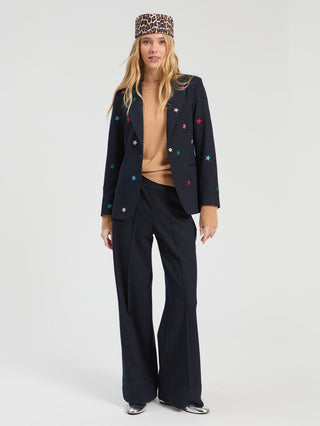 Vilagallo Multicoloured Stars Jacket Blue Heather - MMJs Fashion