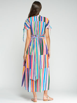 Vilagallo Multicoloured Stripe Cotton Dress Linda - MMJs Fashion