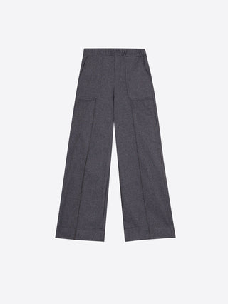Vilagallo Straight Leg Trousers Grey Melange Beti - MMJs Fashion