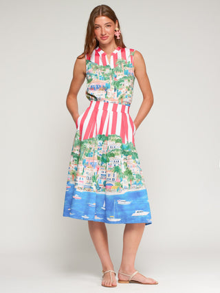 Vilagallo Stripe Print Skirt Red Green Olimpia - MMJs Fashion