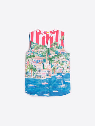 Vilagallo Stripe Print Top Red Green Olimpia - MMJs Fashion