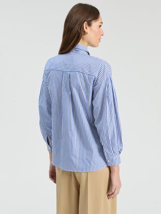 Vilagallo Striped Blouse with Tie Blue Effie - MMJs Fashion