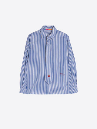 Vilagallo Striped Blouse with Tie Blue Effie - MMJs Fashion