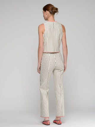 Vilagallo Striped Trousers Ivory Carole - MMJs Fashion