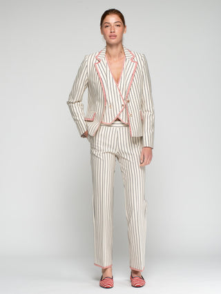 Vilagallo Striped Trousers Ivory Carole - MMJs Fashion