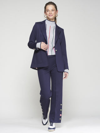 Vilagallo Tailored Jacket with Buttons Navy Blue - MMJs Fashion