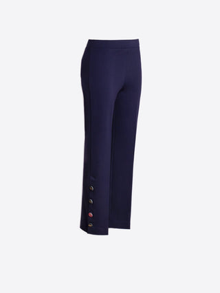 Vilagallo Tailored Trousers with Buttons Navy Blue Mikaela - MMJs Fashion