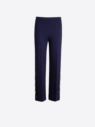 Vilagallo Tailored Trousers with Buttons Navy Blue Mikaela - MMJs Fashion