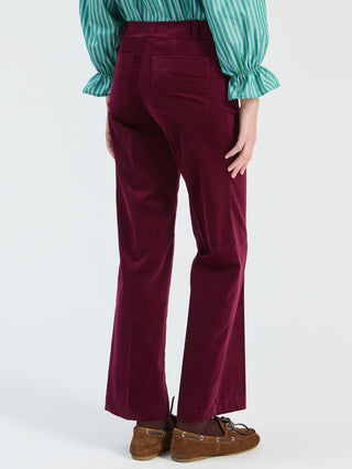 Vilagallo Velvet Trousers Burgundy Red Mila - MMJs Fashion