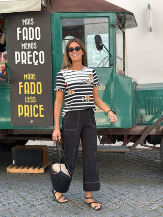 Vilagallo Wide Leg Trousers Black Beti - MMJs Fashion