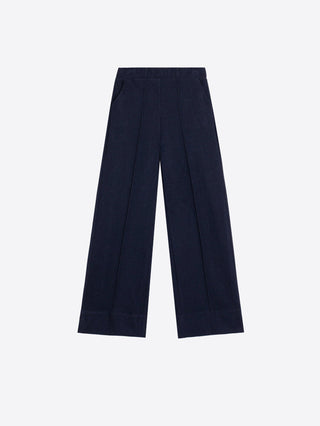Vilagallo Wide Leg Trousers Navy Blue Belinda - MMJs Fashion