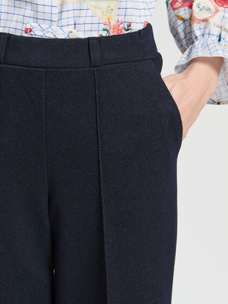 Vilagallo Wide Leg Trousers Navy Blue Belinda - MMJs Fashion