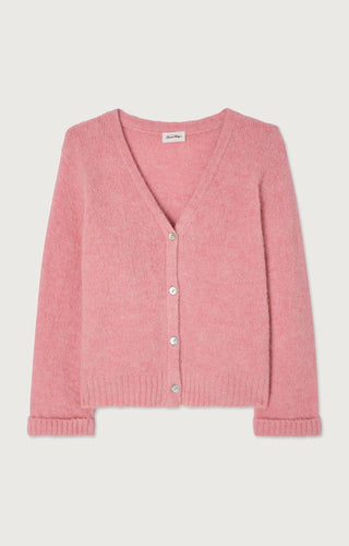 American Vintage Cardigan in Pink Melange East - MMJs Fashion