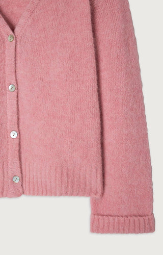 American Vintage Cardigan in Pink Melange East - MMJs Fashion