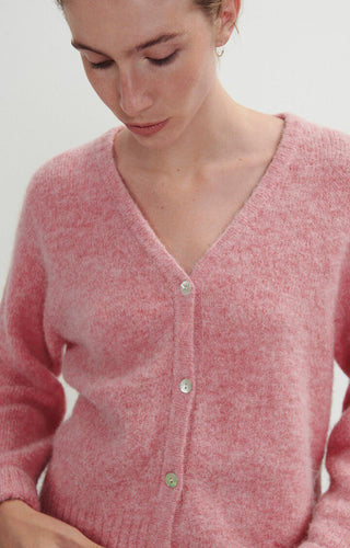 American Vintage Cardigan in Pink Melange East - MMJs Fashion