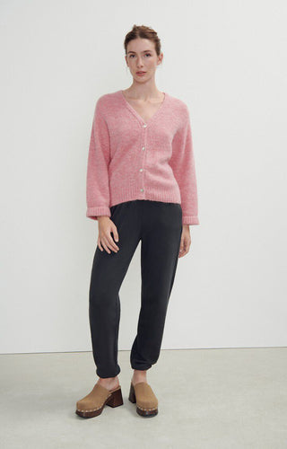 American Vintage Cardigan in Pink Melange East - MMJs Fashion